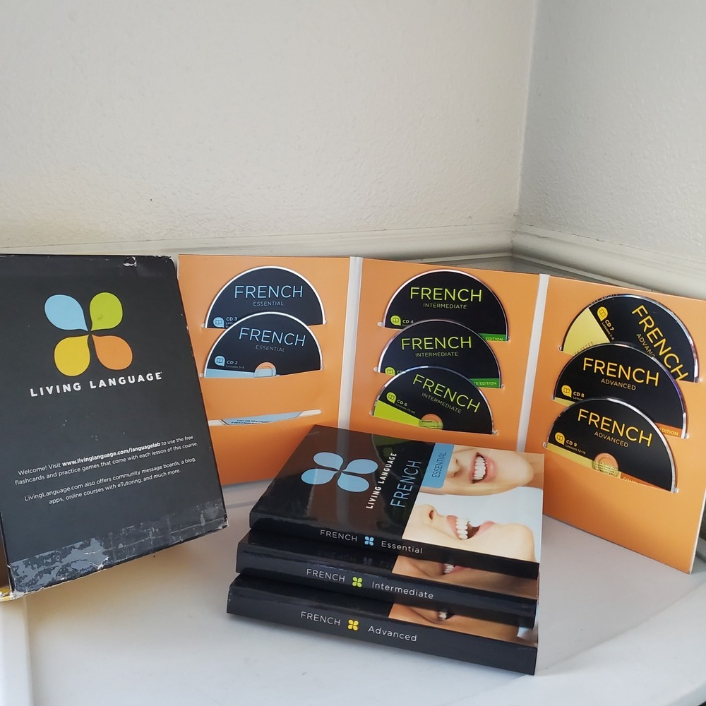 Living Language French Complete Edition 3Books 8 Audio CDs Essential to Advanced
